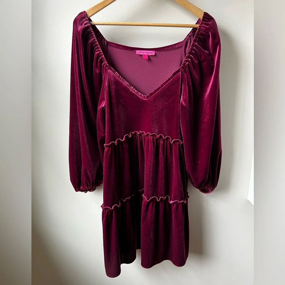 betsey johnson pink velvet dress Y2K Crushed Hooded Mini Womens M Tunic Hoodie NEW BETSEY JOHNSON Dress Pink